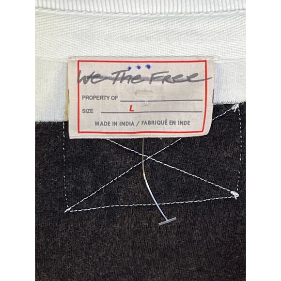 We The Free Off The Shelf Maxi Tunic Dress Black White Striped Cotton L - Picture 3 of 11